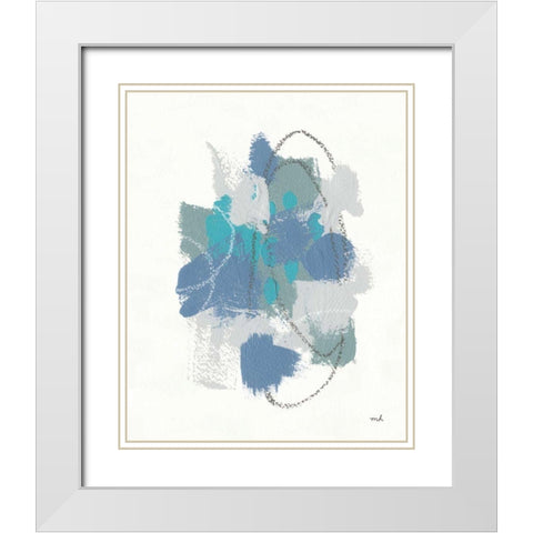 Waterfall II White Modern Wood Framed Art Print with Double Matting by Hershey, Moira
