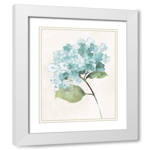 Antique Floral on Cream I Blue White Modern Wood Framed Art Print with Double Matting by Wild Apple Portfolio