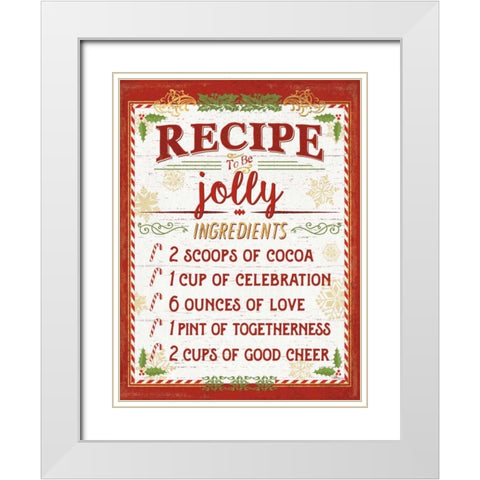 Holiday Recipe III Script White Modern Wood Framed Art Print with Double Matting by Pela Studio