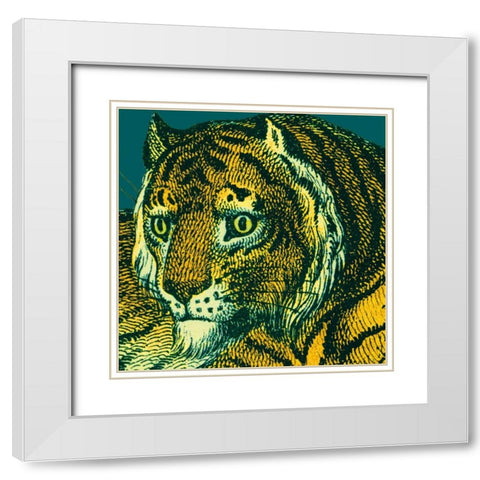 Jungle Flair II White Modern Wood Framed Art Print with Double Matting by Wild Apple Portfolio