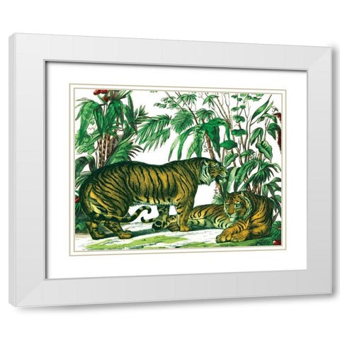 Jungle Flair V White Modern Wood Framed Art Print with Double Matting by Wild Apple Portfolio
