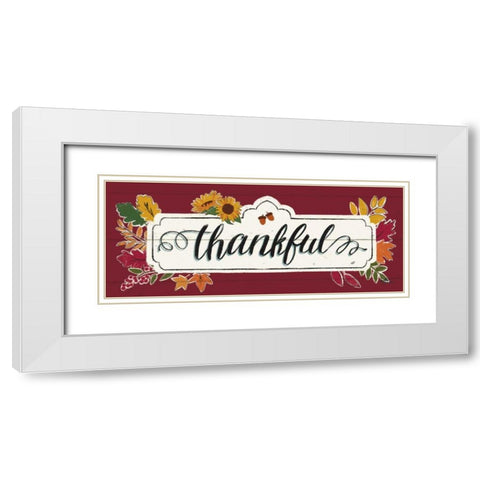 Thankful IV Red White Modern Wood Framed Art Print with Double Matting by Penner, Janelle