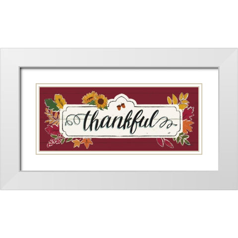 Thankful IV Red White Modern Wood Framed Art Print with Double Matting by Penner, Janelle