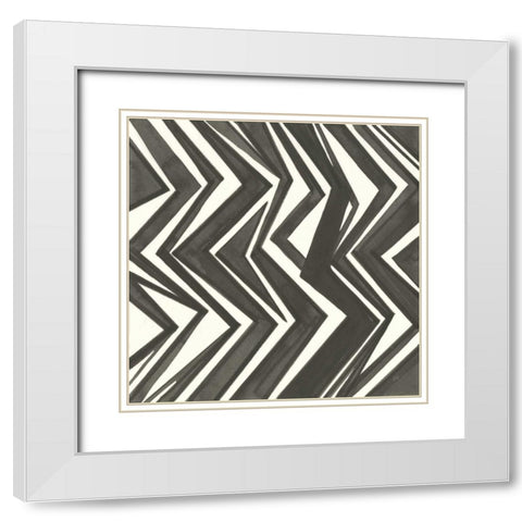 Graphics V White Modern Wood Framed Art Print with Double Matting by Paschke, Chris