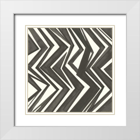 Graphics V White Modern Wood Framed Art Print with Double Matting by Paschke, Chris