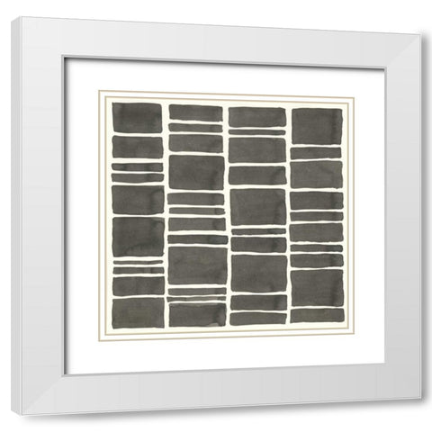 Graphics VII White Modern Wood Framed Art Print with Double Matting by Paschke, Chris
