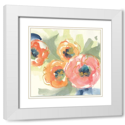 Buttercup I White Modern Wood Framed Art Print with Double Matting by Paschke, Chris