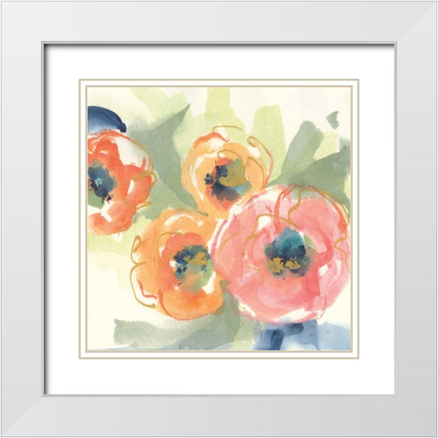 Buttercup I White Modern Wood Framed Art Print with Double Matting by Paschke, Chris