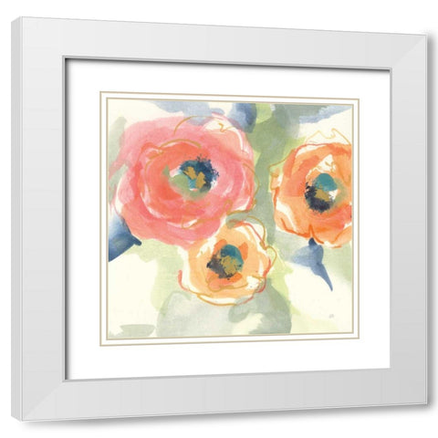 Buttercup II White Modern Wood Framed Art Print with Double Matting by Paschke, Chris