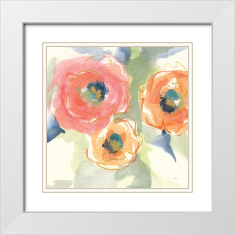 Buttercup II White Modern Wood Framed Art Print with Double Matting by Paschke, Chris