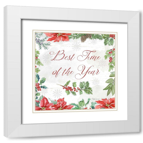 Farmhouse Holidays III White Modern Wood Framed Art Print with Double Matting by Grove, Beth