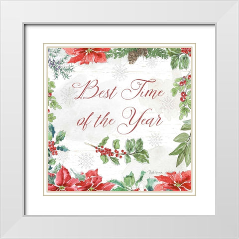 Farmhouse Holidays III White Modern Wood Framed Art Print with Double Matting by Grove, Beth