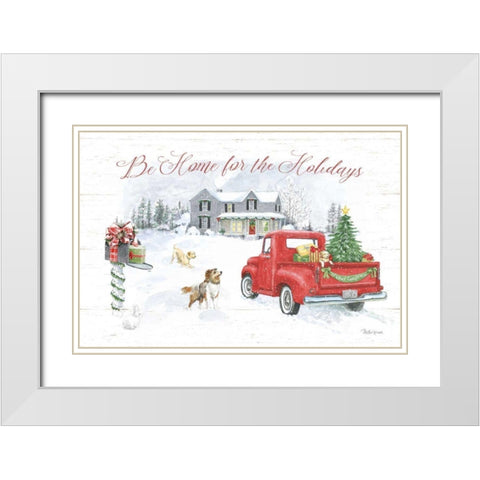 Farmhouse Holidays VI White Modern Wood Framed Art Print with Double Matting by Grove, Beth