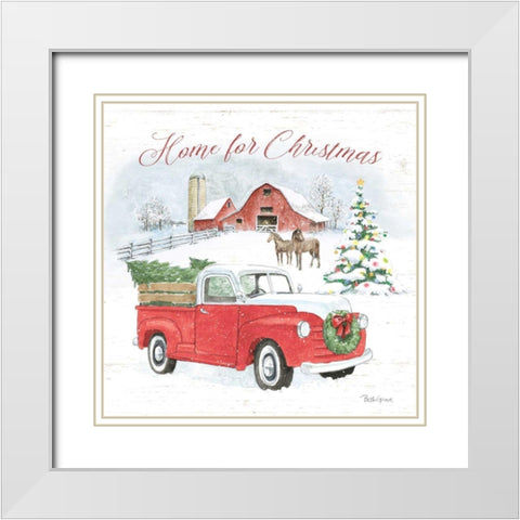 Farmhouse Holidays VII White Modern Wood Framed Art Print with Double Matting by Grove, Beth