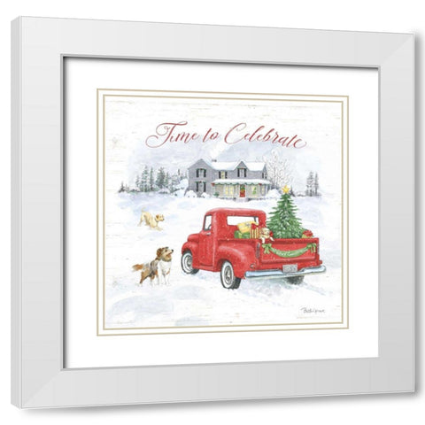 Farmhouse Holidays VIII White Modern Wood Framed Art Print with Double Matting by Grove, Beth