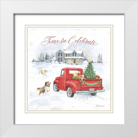 Farmhouse Holidays VIII White Modern Wood Framed Art Print with Double Matting by Grove, Beth