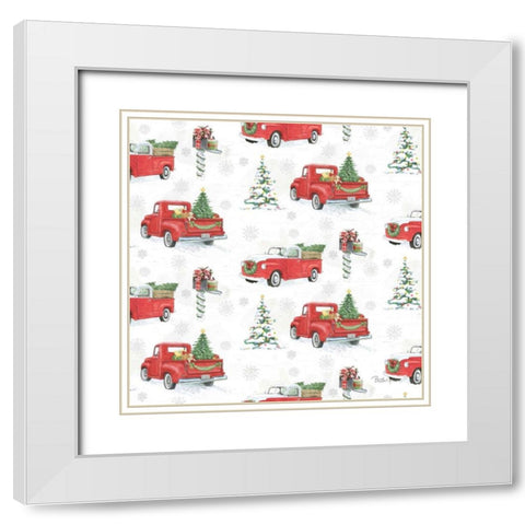 Farmhouse Holidays Step 01 White Modern Wood Framed Art Print with Double Matting by Grove, Beth