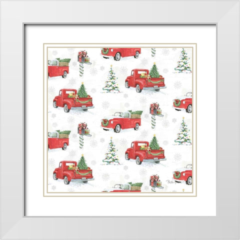 Farmhouse Holidays Step 01 White Modern Wood Framed Art Print with Double Matting by Grove, Beth