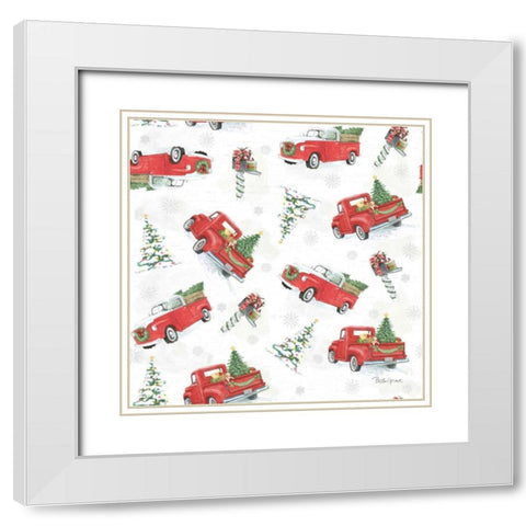 Farmhouse Holidays Step 02 White Modern Wood Framed Art Print with Double Matting by Grove, Beth