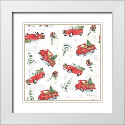 Farmhouse Holidays Step 02 White Modern Wood Framed Art Print with Double Matting by Grove, Beth