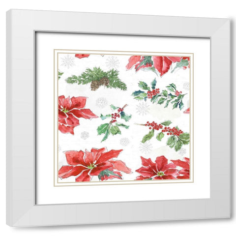 Farmhouse Holidays Step 03 White Modern Wood Framed Art Print with Double Matting by Grove, Beth