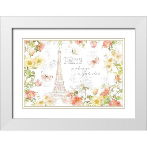 Painting Paris I White Modern Wood Framed Art Print with Double Matting by Pertiet, Katie