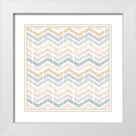 World Traveler Pattern II White Modern Wood Framed Art Print with Double Matting by Marshall, Laura