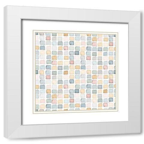 World Traveler Pattern IV White Modern Wood Framed Art Print with Double Matting by Marshall, Laura