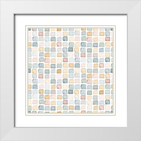 World Traveler Pattern IV White Modern Wood Framed Art Print with Double Matting by Marshall, Laura