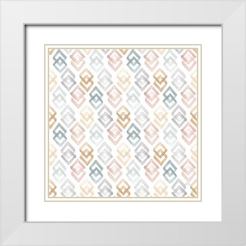 World Traveler Pattern X White Modern Wood Framed Art Print with Double Matting by Marshall, Laura