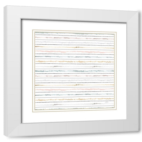 World Traveler Pattern XII White Modern Wood Framed Art Print with Double Matting by Marshall, Laura