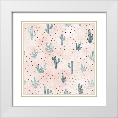 World Traveler Pattern XIII White Modern Wood Framed Art Print with Double Matting by Marshall, Laura