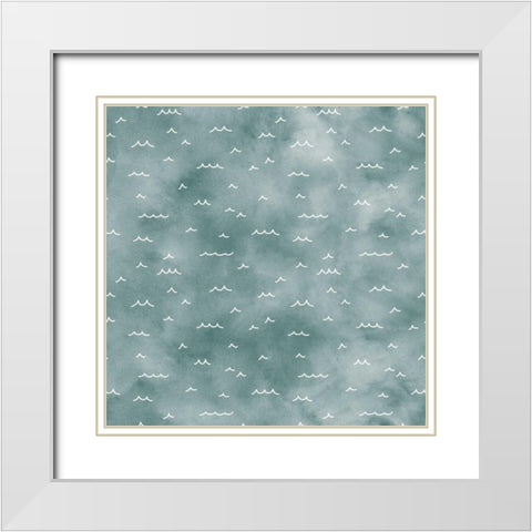 World Traveler Pattern XIVA White Modern Wood Framed Art Print with Double Matting by Marshall, Laura