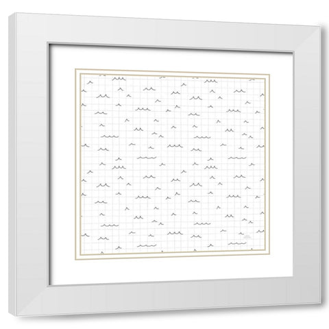 World Traveler Pattern XIVB White Modern Wood Framed Art Print with Double Matting by Marshall, Laura