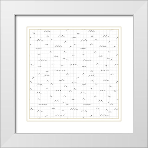 World Traveler Pattern XIVB White Modern Wood Framed Art Print with Double Matting by Marshall, Laura