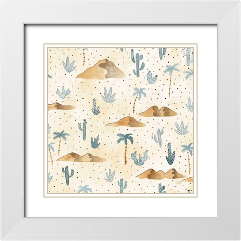 World Traveler Pattern XVIII White Modern Wood Framed Art Print with Double Matting by Marshall, Laura