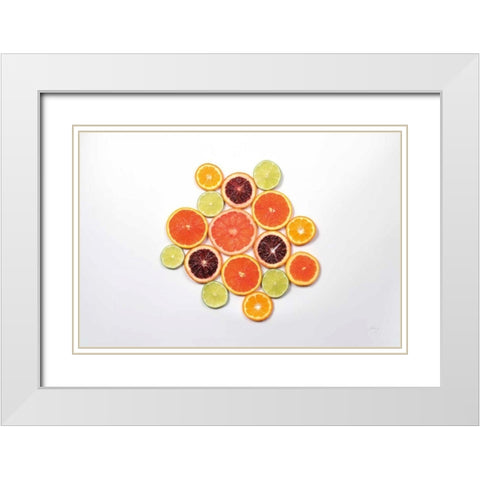 Sunny Citrus I White Modern Wood Framed Art Print with Double Matting by Bradley, Felicity