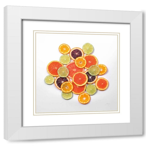 Sunny Citrus I Crop White Modern Wood Framed Art Print with Double Matting by Bradley, Felicity