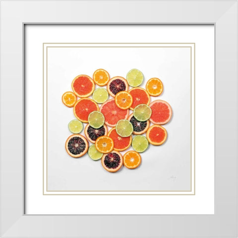 Sunny Citrus II Crop White Modern Wood Framed Art Print with Double Matting by Bradley, Felicity