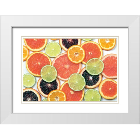 Sunny Citrus IV White Modern Wood Framed Art Print with Double Matting by Bradley, Felicity