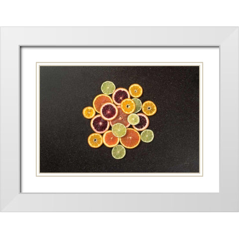 Citrus Drama II White Modern Wood Framed Art Print with Double Matting by Bradley, Felicity