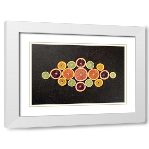 Citrus Drama III White Modern Wood Framed Art Print with Double Matting by Bradley, Felicity