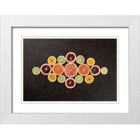 Citrus Drama III White Modern Wood Framed Art Print with Double Matting by Bradley, Felicity