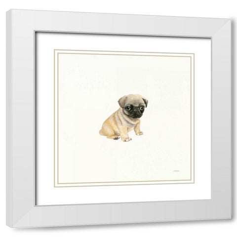 Cutie I White Modern Wood Framed Art Print with Double Matting by Ducklow, Patsy