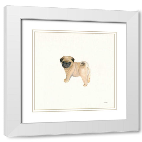 Cutie II White Modern Wood Framed Art Print with Double Matting by Ducklow, Patsy