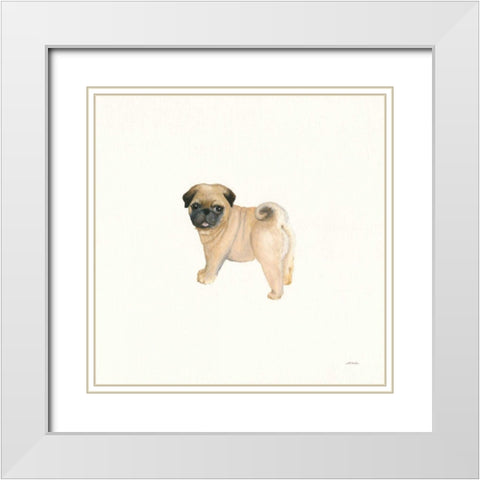 Cutie II White Modern Wood Framed Art Print with Double Matting by Ducklow, Patsy