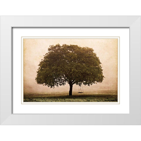 The Hopeful Oak White Modern Wood Framed Art Print with Double Matting by Van Swearingen, Debra