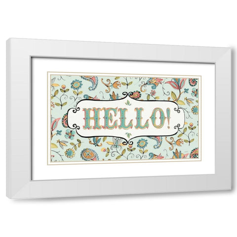 Peace and Paisley V White Modern Wood Framed Art Print with Double Matting by Tavoletti, Anne