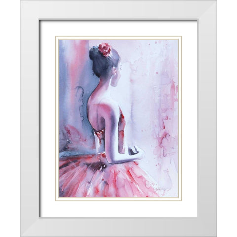 Backstage Nerves White Modern Wood Framed Art Print with Double Matting by Valle, Aimee Del