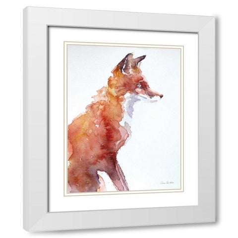 Sly as a Fox White Modern Wood Framed Art Print with Double Matting by Valle, Aimee Del